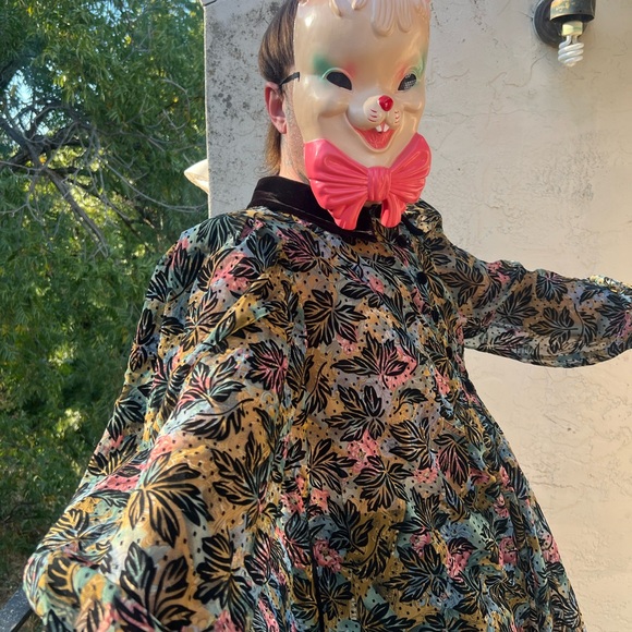 Vintage Burnout Velvet Confetti Color Babydoll Top - Picture 5 of 11